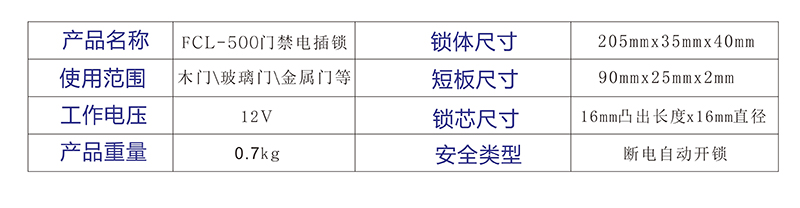 電插鎖尺寸