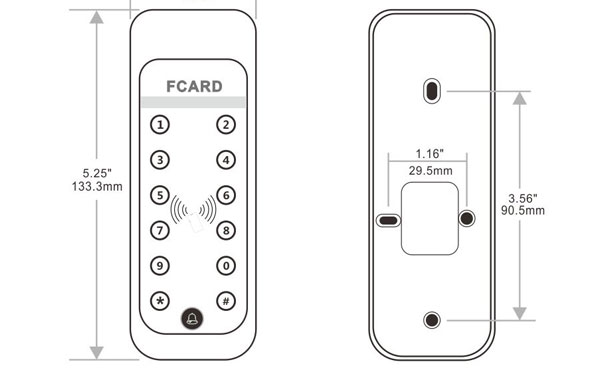 Metal Access Control Product Size