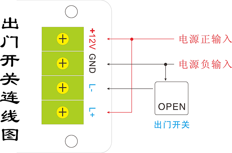 智能刷卡鎖的出門開關(guān)連線