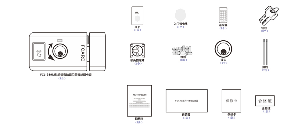 智能刷卡鎖的配件