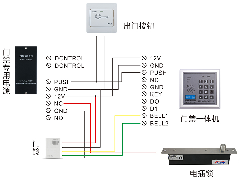 電插鎖接線